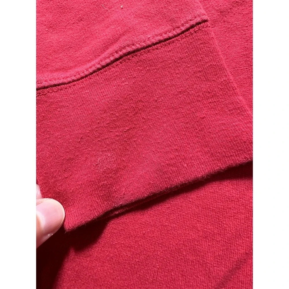 True Religion Mens‎ Size L Long Sleeve Hooded Pullover Shirt Red Lightweight